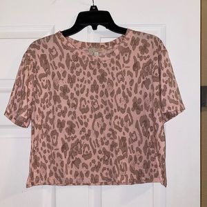 Cheetah crop top shirt